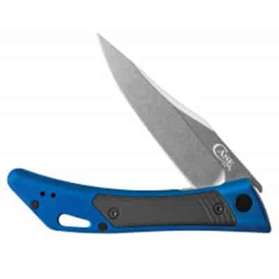 Blue Anodized Aluminum with Black G-10 Inlay Shark Tooth Flipper