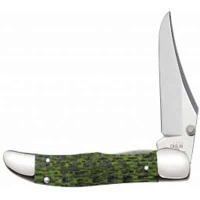 Green and Black Carbon Fiber Weave - Kickstart Mid-Folding Hunter - Pocket Clip