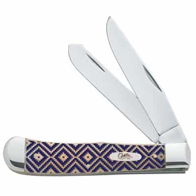 Smooth Natural Navy Blue Western Pattern Trapper