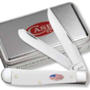 Smooth White Synthetic Trapper w/Patriotic Shild in Gift Tin