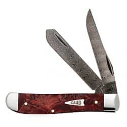 Autumn Maple Burl Wood Damascus CV Mini Trapper