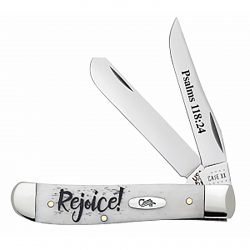 Religious Sayings - Embellished Smooth Natural Bone Mini Trapper - Rejoice