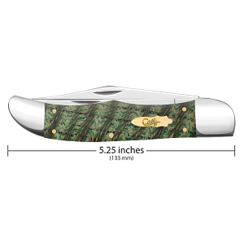 Kelly Green Curly Oak Smooth Folding Hunter w/ Sheath 7265 SS - Image 3