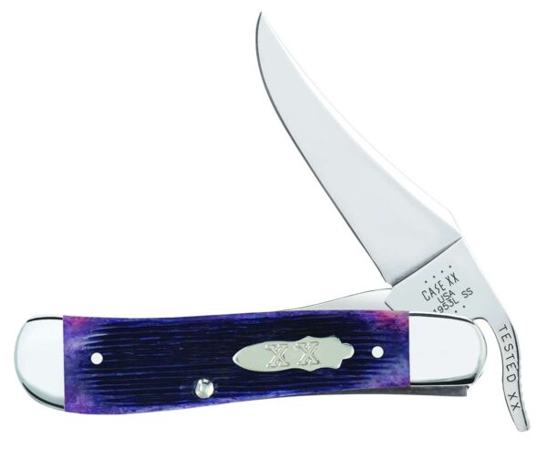 Purple Barnboard Jigged Bone Russlock 61953L SS