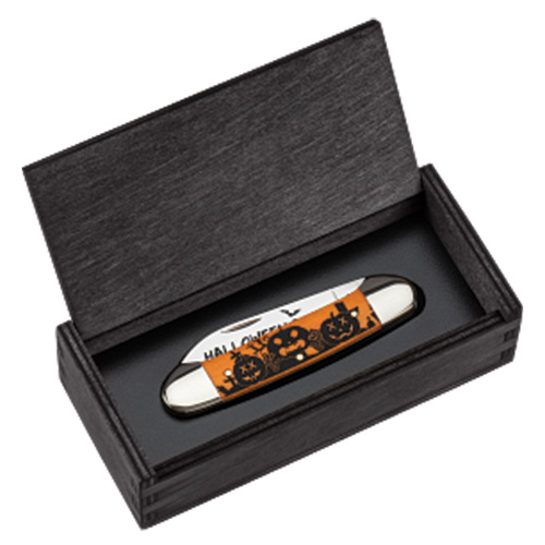 Smooth Persimmon Orange Bone Canoe 62131 SS w/Halloween Artwork - Image 6