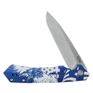 Embellished Smooth Blue Anodized Aluminum Kinzua S35VN