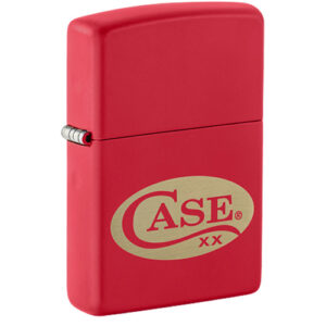 Lighter Zippo Red Matte W/Case Oval Logo
