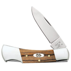 Natural Zebra Wood Smooth Lockback 71225L SS