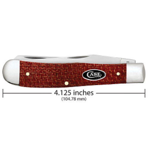 Dark Red Burlap Micarta Smooth Trapper 10254 CS - Image 2