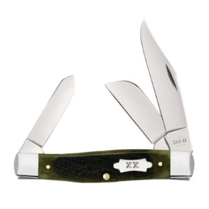 Olive Green Bone - Sawcut Jig Large Stockman 6375 SS