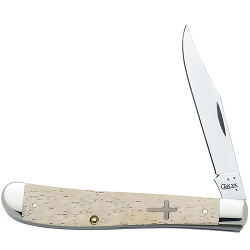 Smooth Natural Bone Cross Shield Slimline Trapper 61048 SS