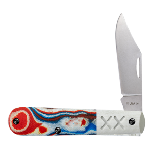 Smooth Red/White/Blue Burl Crossroads Barlow XR101009 1/2 S35VN