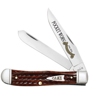 Pocket Worn Mahogany Bone w-Fluted Bolsters Trapper 6254 SS