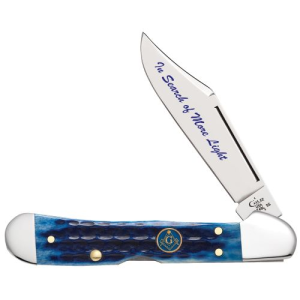 Masonic Blue Bone Corn Cob Jig Mini Copperlock 61749L SS W/Tin