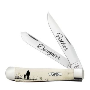 Smooth Natural Bone Father Daughter Trapper Jewel Box Gift Set
